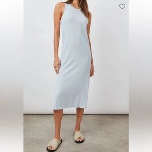Rails Cotton Tank Light Blue Acid Wash Midi Dress